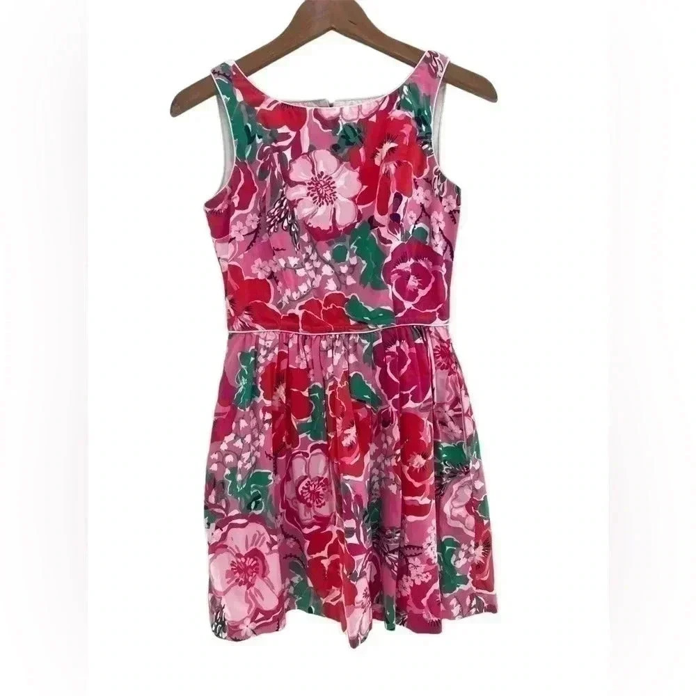 Lilly Pulitzer Pink Floral Sleeveless Fit-and-Flare Dress